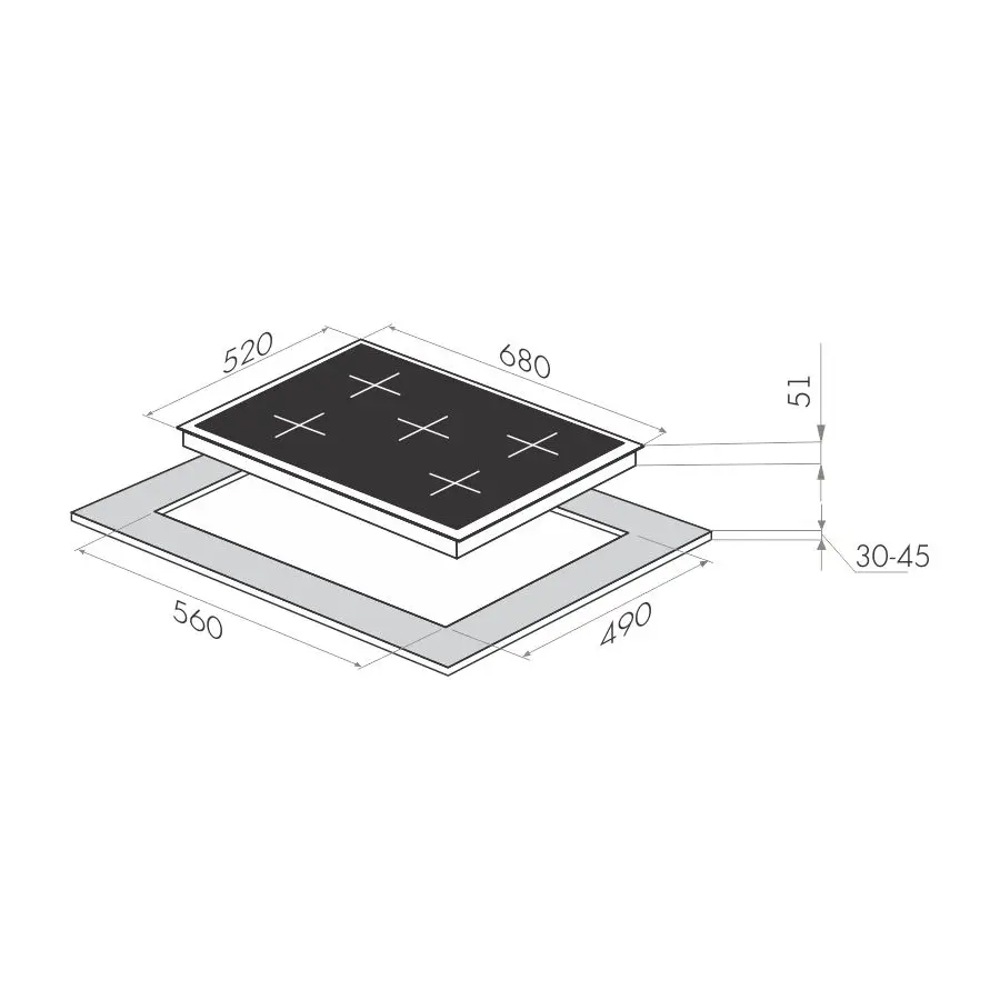 Cooking panel MAUNFELD MGHG 75 13 W White