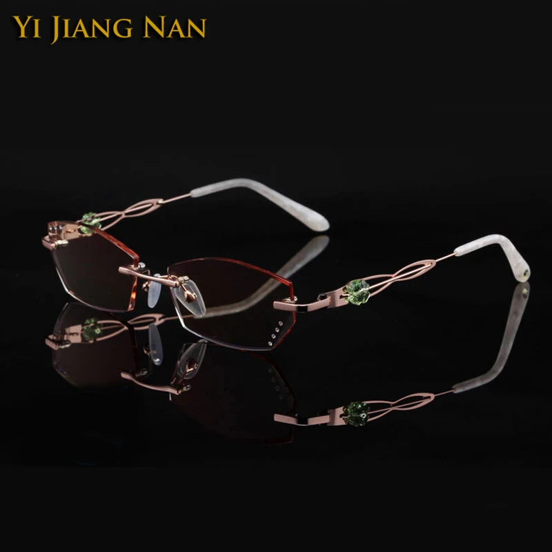 Diamant gradient Gold gradient Farbige Nan Blue purpl gradient Gläser Marke Vue pink Frauen gradient Schneiden Jiang Purpl Yi Lunette De Rezept gold Linsen Pink Brown Femme Brillen 7tqxHBS