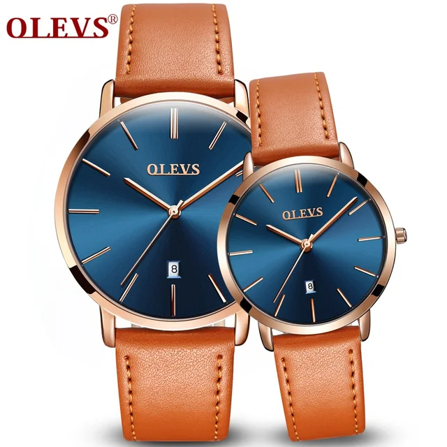 OLEVS Brand Luxury Leather Couple Watch Waterproof Sport Women Quartz Watch Auto OLEVS Brand Luxury Leather Couple Watch Waterproof Sport Women Quartz Watch Auto