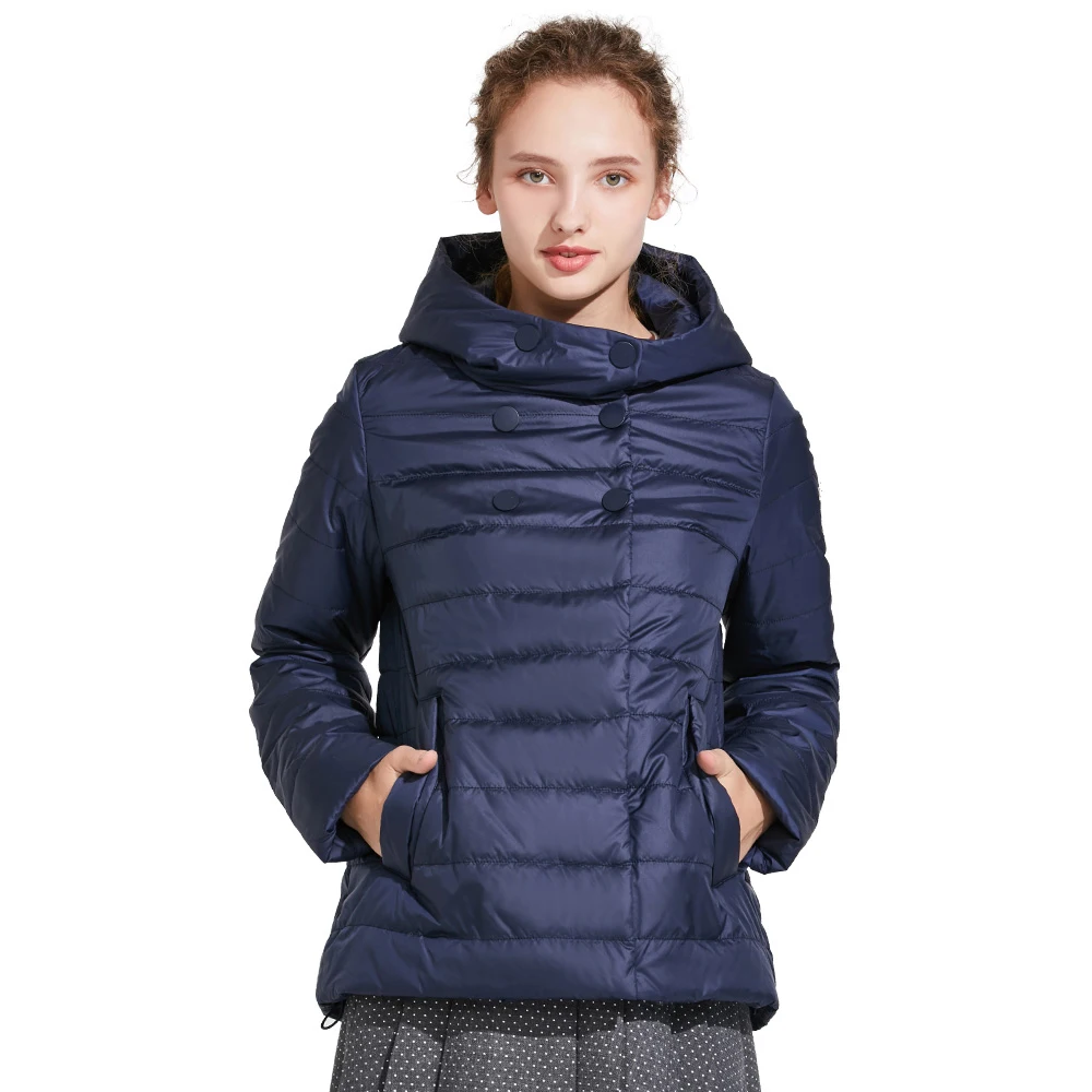 Icebear 2018 Новая женщина куртка с двойной грудью хлопчатобумажную модную модную теплую парку Overwear Осенние женщины COATS 17G2117D
