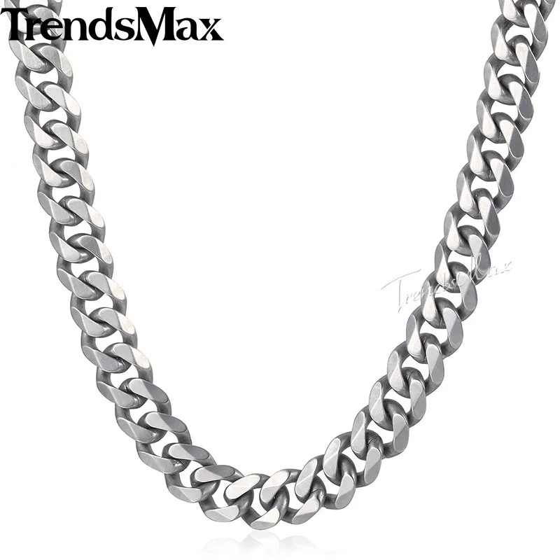 Матовое полированное ожерелье Trendsmax Мужская цепь из нержавеющей стали 316L