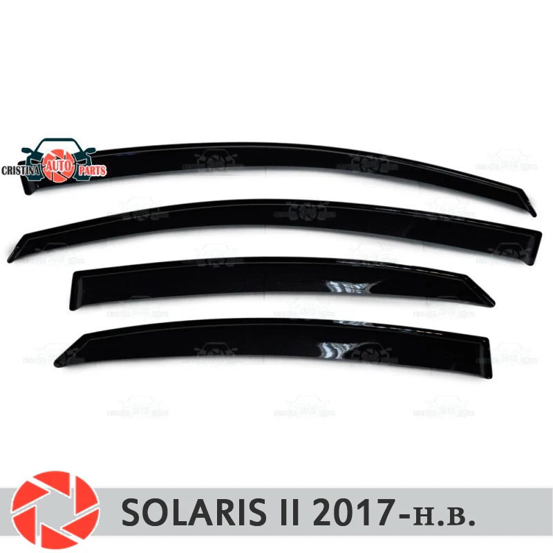 Window deflectors for Hyundai Solaris 2 2017- rain deflector dirt protection car styling decoration accessories molding | Автомобили и