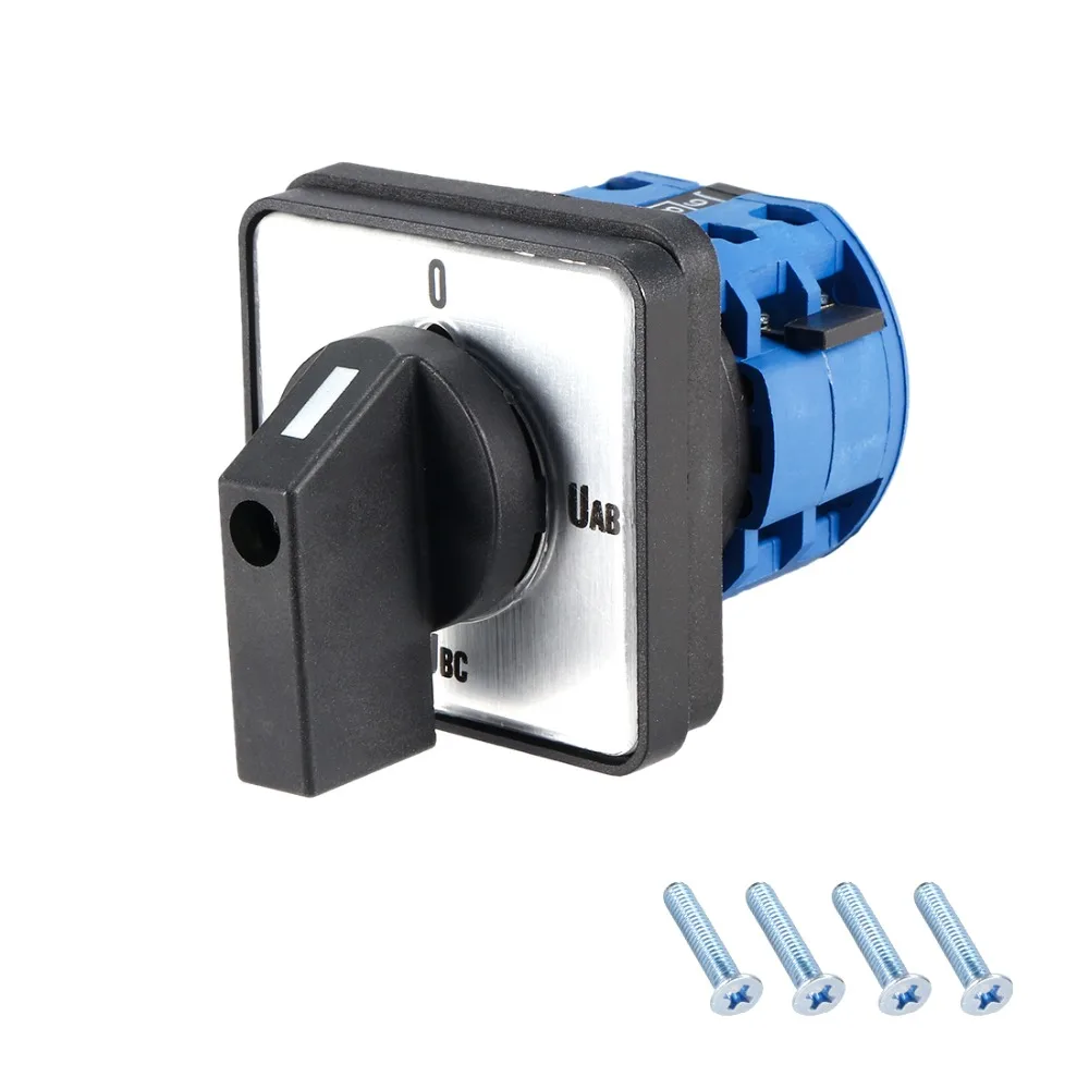 

Changeover Switch 3/4 Position Lock Switch Rotary Selector Cam Switch Panel Mount 8/16 Terminals Latching Ui 550/690V Ith 20/32A