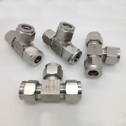 compression tees steel fittings tube fitting branch pipe stainless female