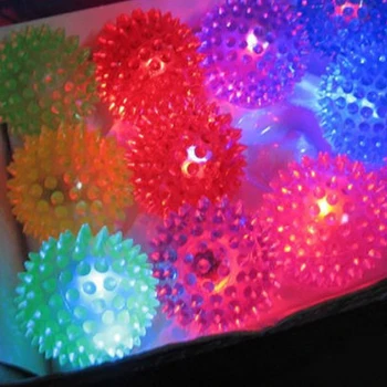

Color Random 1 Pc Flashing Light Up Spikey Ball Kid Nontoxic Spikey High Bouncing Balls Novelty Sensory Hedgehog Ball