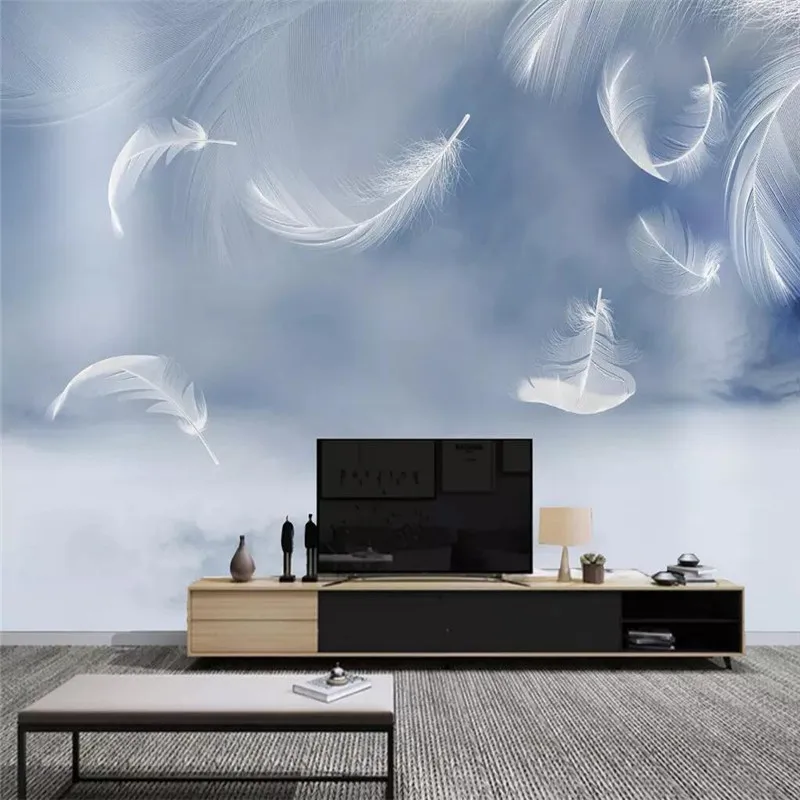 HD simple white feather background wall professional production mural factory wholesale wallpaper mural poster photo wall HD simple white feather background wall professional production mural factory wholesale wallpaper mural poster photo wall
