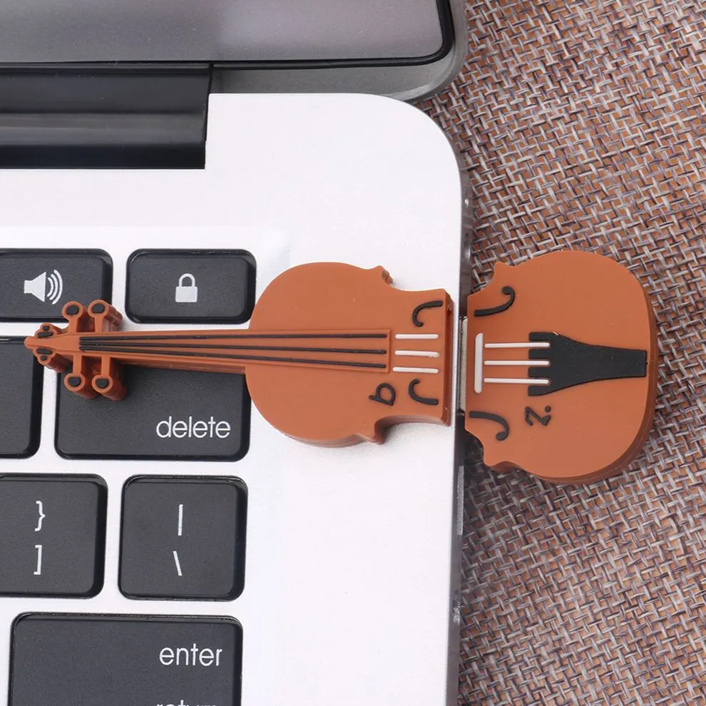 

5pcs Creative Mini Violin USB Flash Drive 16G Flash Memory Stick External Storage USB2.0 Pen Drive Silica Gel U-disk