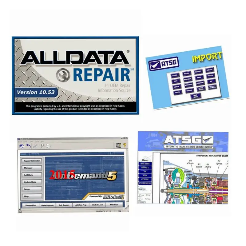 Авто Ремонт Alldata и Mitchell программное обеспечение все данные 10,53 V Mitchell на demand5 2015V Vivid Workshop данные 2010V ATSG 1 ТБ HDD