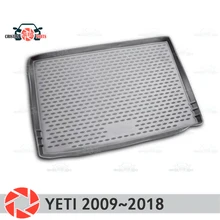 Коврик для багажника для Skoda Yeti 2009~, коврик для багажника, Нескользящие полиуретановые грязезащитные внутренние багажники, автомобильный Стайлинг