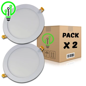 

Haruled Pack LED Downlights 20 W, 2 Units, Use proffesional, Circular, 100 lumens/watt, multi Color temperature