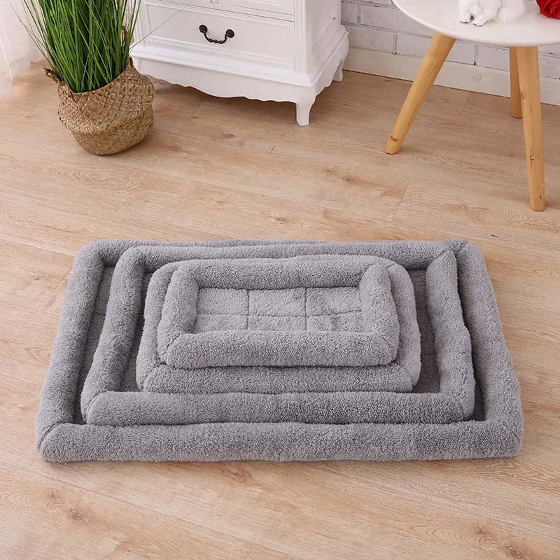 

Dog Bed Large Crate Pad Soft Mat Machine Washable Anti-Slip Fleece Mattress Grey