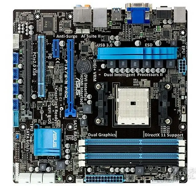 Разъем FM1 для ASUS оригинальная б/у настольная плата AMD A75 DDR3 USB3.0 SATA3|Материнские