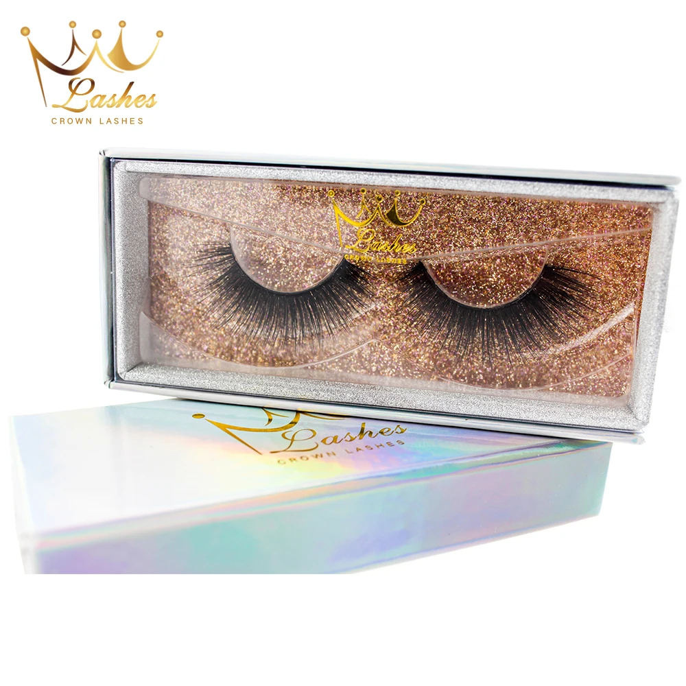 Накладные ресницы Crown Lashes 3d искусственные норковые 6d шелковые в коробке под заказ