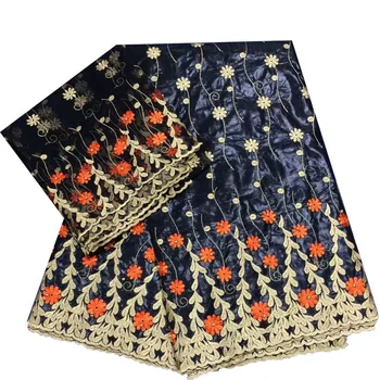 

Black African Lace Fabric Bazin Riche Fabric With 2 Yards African Tulle Lace 2018 Latest Bazin Riche Getzner For Wedding JJ89-1