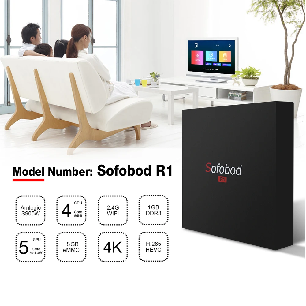 Французский IPTV Box Sofobod Android 7,1 tv Box с 1200+ 1 год IPTV Европа ОАЭ сафьян подписка канал Smart tv Box