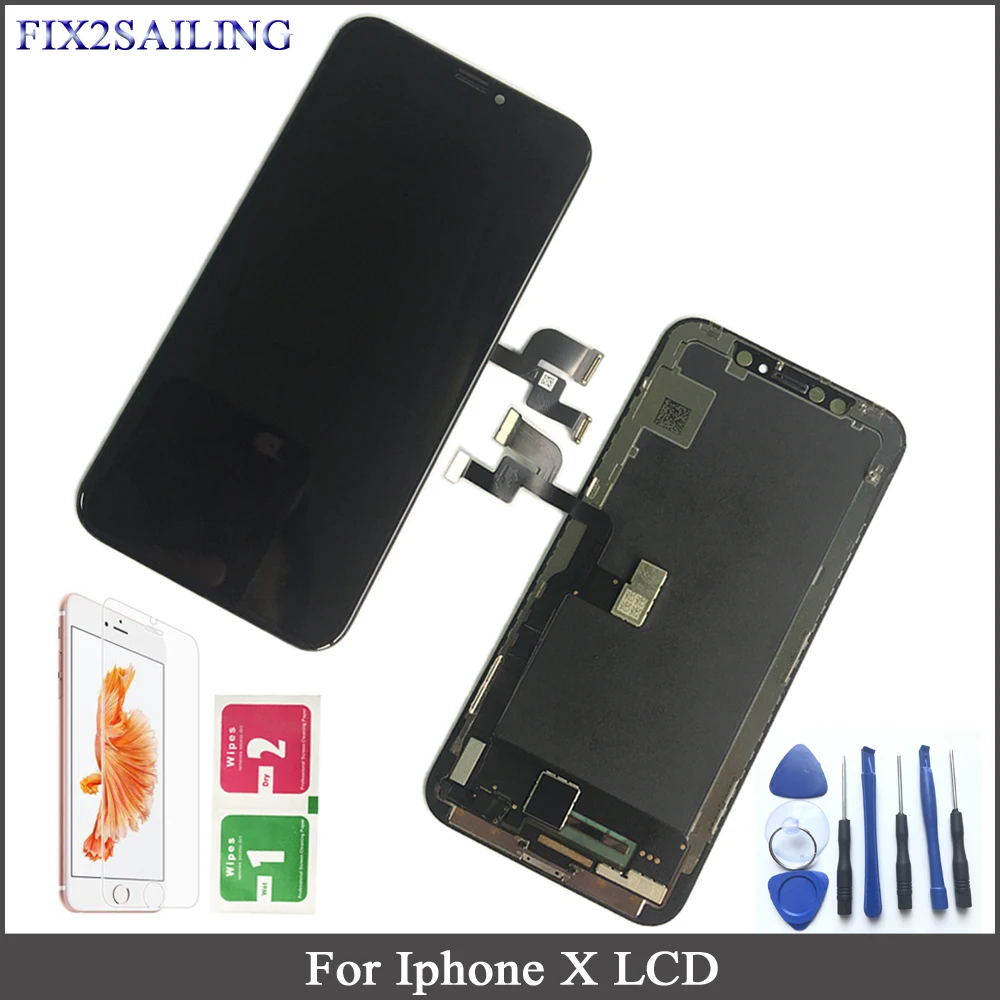 

NEW 1:1 Perfectly For iPhone X Super AMOLED LCD Display Touch Screen Digitizer Assembly Phone Replacement Parts 5.8 inch