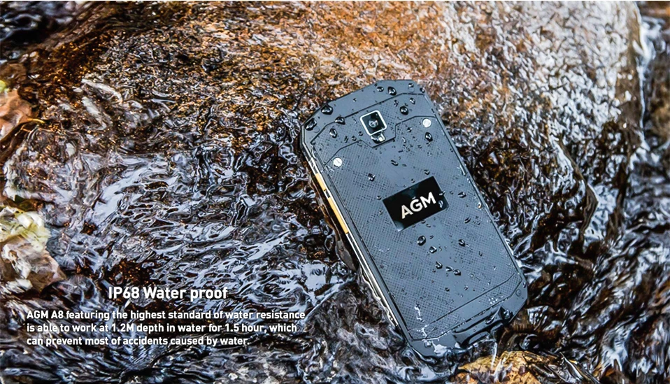AGM A8 4G IP68 водонепроницаемый смартфон 5,0 'Android 7,0 MSM8916 четырехъядерный 3 ГБ ОЗУ 32 Гб ПЗУ NFC 4050 МП мАч ударопрочный смартфон