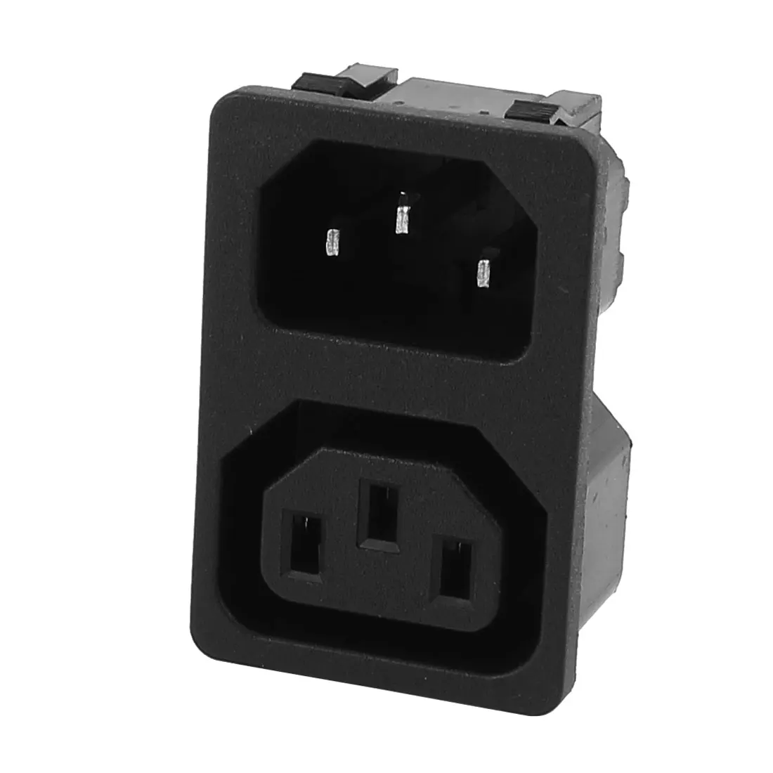 UXCELL Black Ac250v 10A 2 Way Iec C14 C13 Inlet Power Socket Adapter on