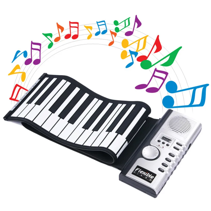 

61-Key Flexible Hand Roll-Up Piano MIDI Electronic Keyboard Portable + USB Cable Digital Music Piano