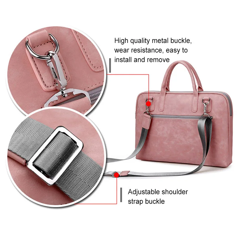 Universal Laptop Sleeve Case Hand Bag 13 14 15 inch For Macbook Air Pro Dell Asus Acer PU Waterproof Notebook Shoulder Bag Pouch (12)