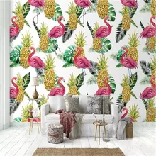 

Hand painted watercolor flamingo tropical high-grade wall cloth manufacturers wholesale wallpaper wallpaper photo wall