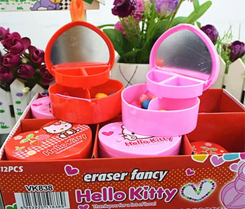 

Xingkings Hello kitty Heart Jewelry Box mini rubber eraser creative stationery school KX-211