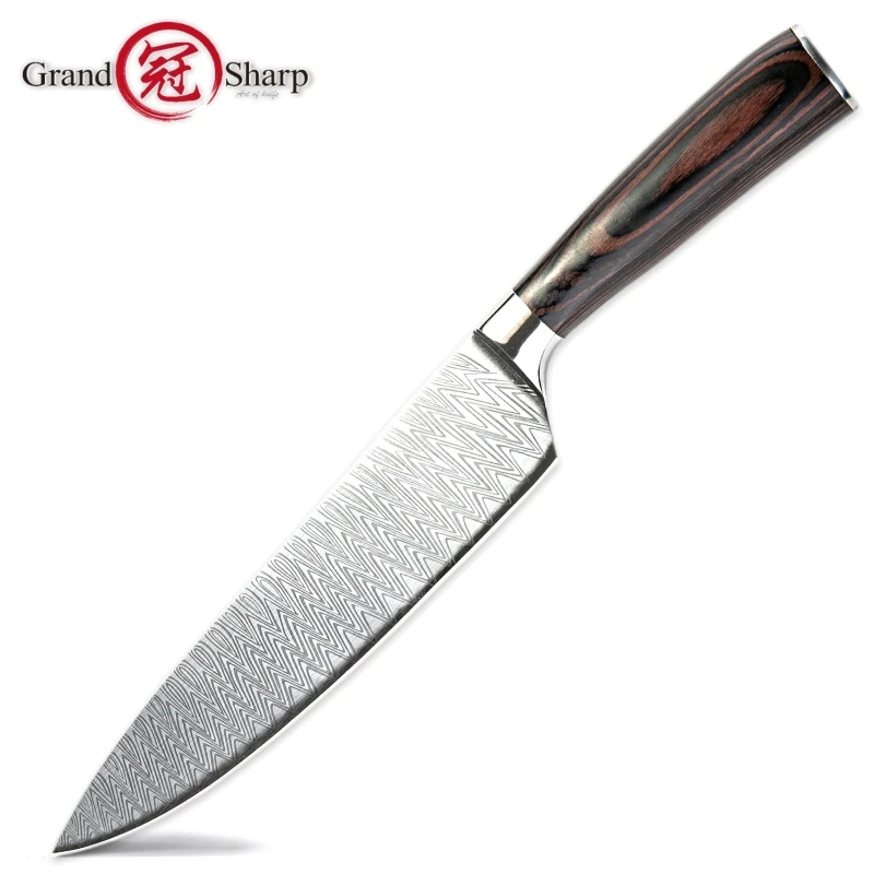 Grandsharp Кухня Ножи Нержавеющая сталь шеф повар ножи мясо рыбы овощей Пособия по