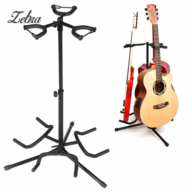 Zebra 3 Holder Iron Foldable Acoustic Electric Bass Guitar Guitarra Stand Holder Bracket Mount for Musical Instruments Parts цена Zebra 3 Holder Iron Foldable Acoustic Electric Bass Guitar Guitarra Stand Holder Bracket Mount for Musical Instruments Parts цены онлайн