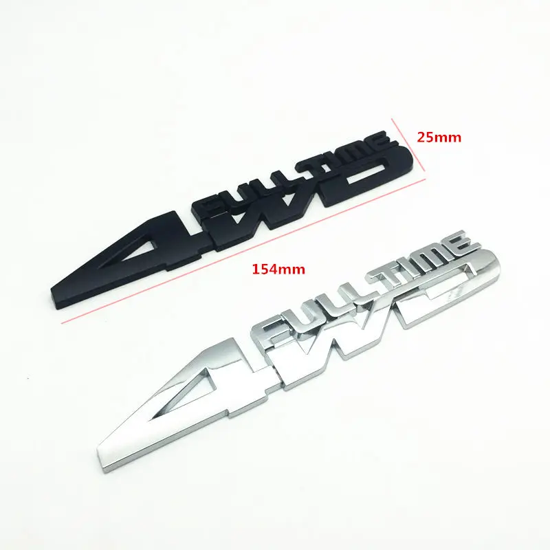 FDIK 3D Metal FULL TIME 4WD LOGO Car Sticker Trunk Emblem Auto Badge Decal For BMW Audi VW Ford Nissan Toyota Jeep Land Rover