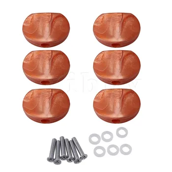

Yibuy Onyx Color Durable Plastic Machine Head Buttons for Guitar with Screws Convex Surface Pack of 6
