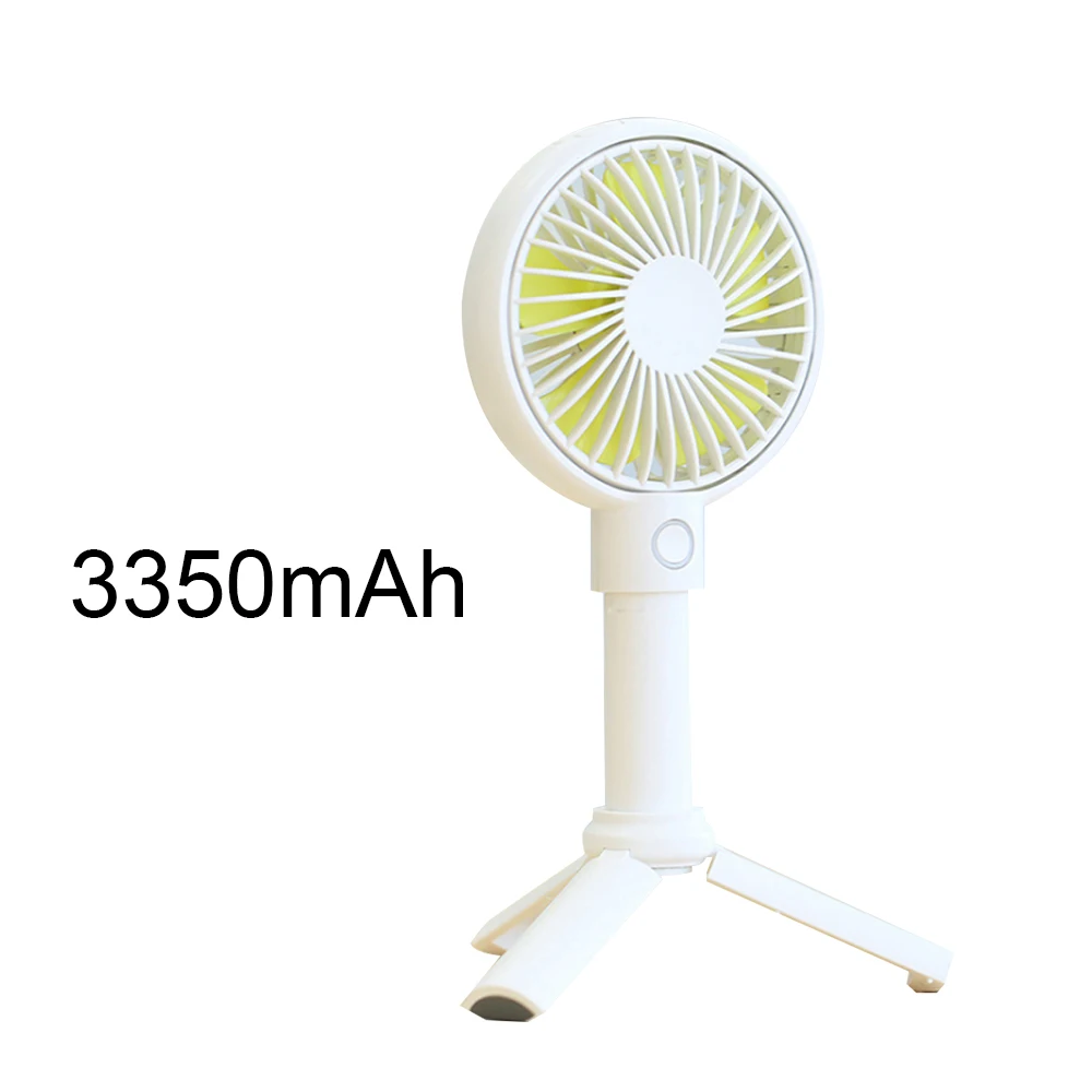 

Function - F12 Multifunction White (3350mAH) Mini Handheld small fan Tripod Mobile phone holder Vertical Portable charging