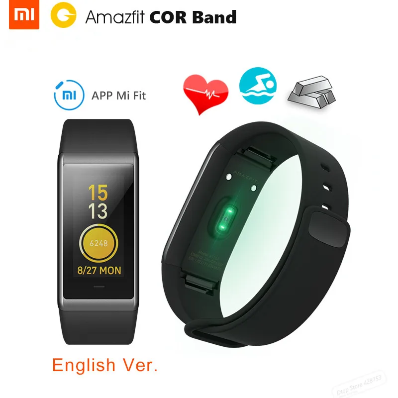 

English Version Xiaomi Huami Amazfit Cor Smart Band 5ATM Waterproof with Android/iOS 4G GPS Bluetooth Sport Smart Bracelet