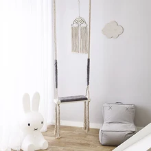 Горячая INS детское кресло-качалка с подушкой, детское кресло для помещений из цельного дерева, игрушки-качели для мальчиков, принцесс, девочек, декор детской комнаты, мебель