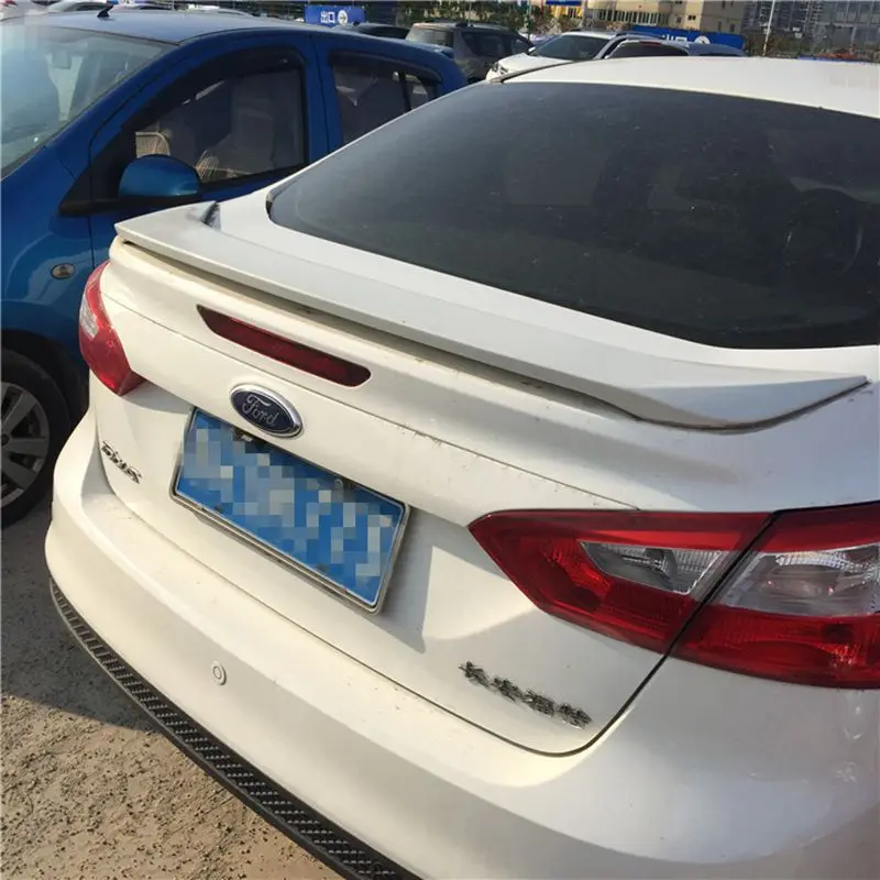 

use for ford focus spoiler High Quality ABS Material Car Rear Wing Primer Color Rear Spoiler for ford focus 2012-2014
