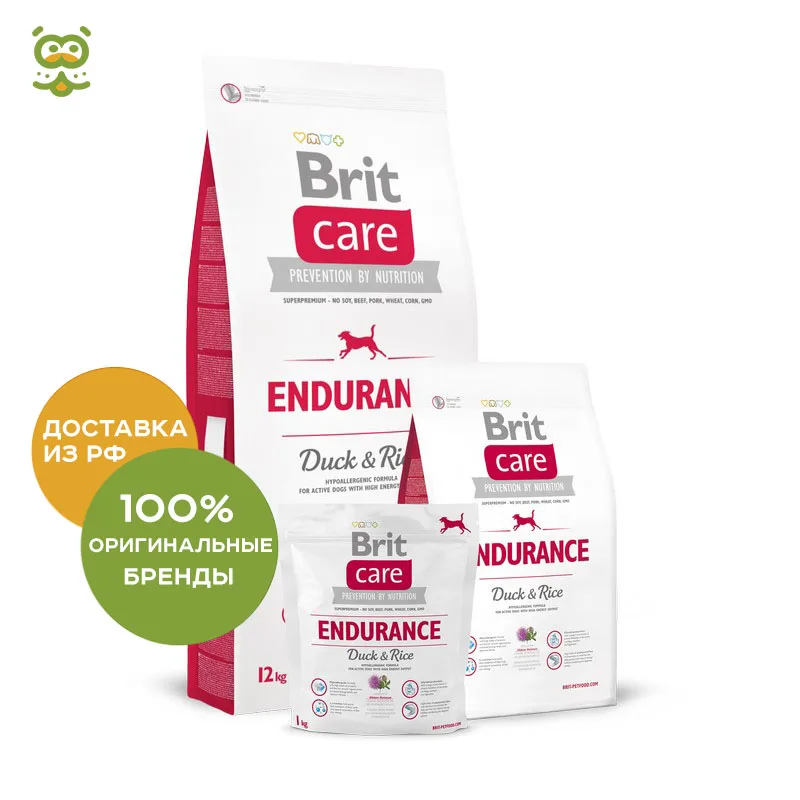 Корм Brit Care Endurance для активных собак всех пород, Утка, 12 кг