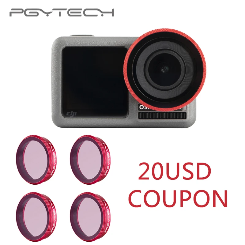 

PGYTECH ND 4 SET For DJI Osmo Action Professional Filters ND 8 16 32 64 PL lens Filter ND8 ND16 ND32 ND64