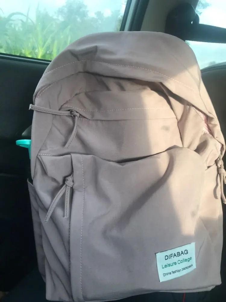 Classic Waterproof Nylon Women Backpack Large Capacity Multiple Zip Pocket Backpacks Travel Bag Teenage Girls Schoolbag photo review