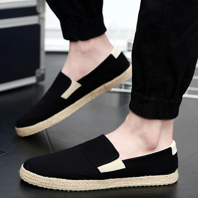 

2018 Summer Fashion men shoes slip on casual shoes for young mens breathable canvas Loafers Driving Boys Low Shoes MB-60
