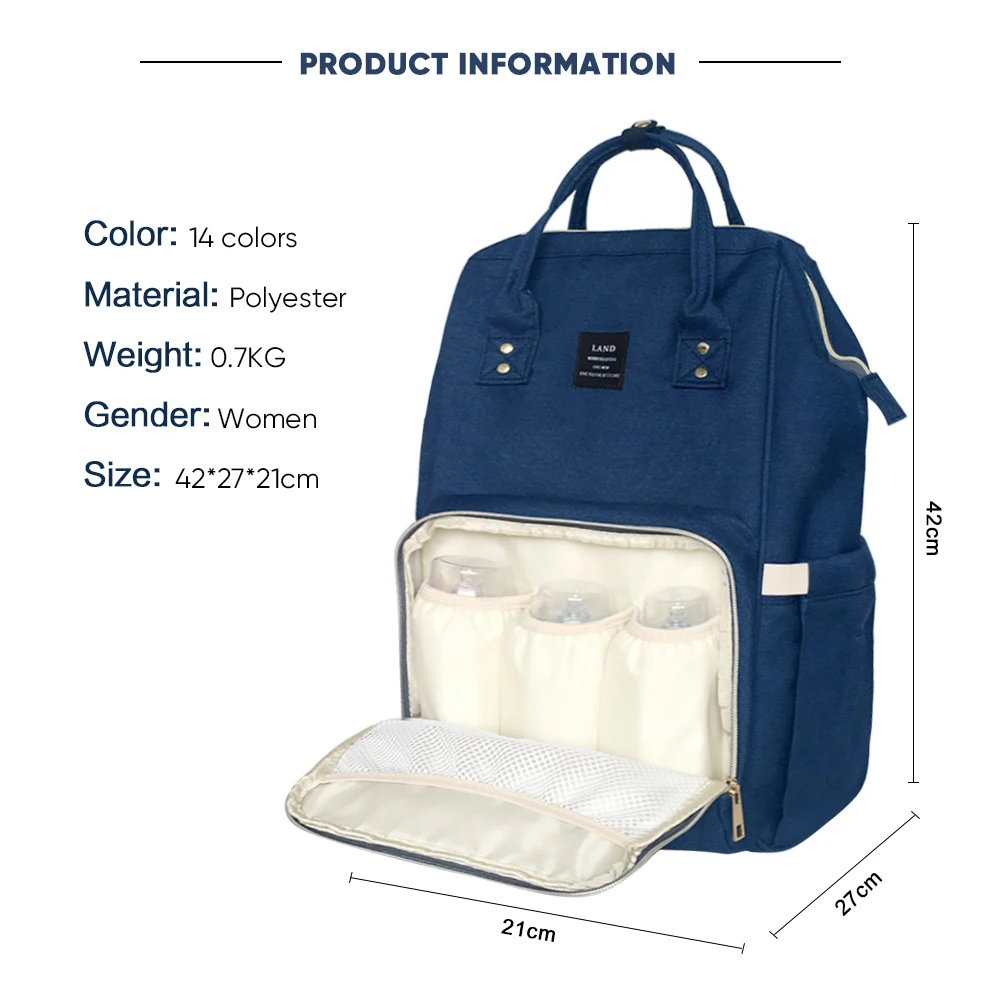 LAND Bag Travel Backpack Desiger Nursing Bag for Baby Care Multifunctional Mummy Backpack Diaper Bag ~