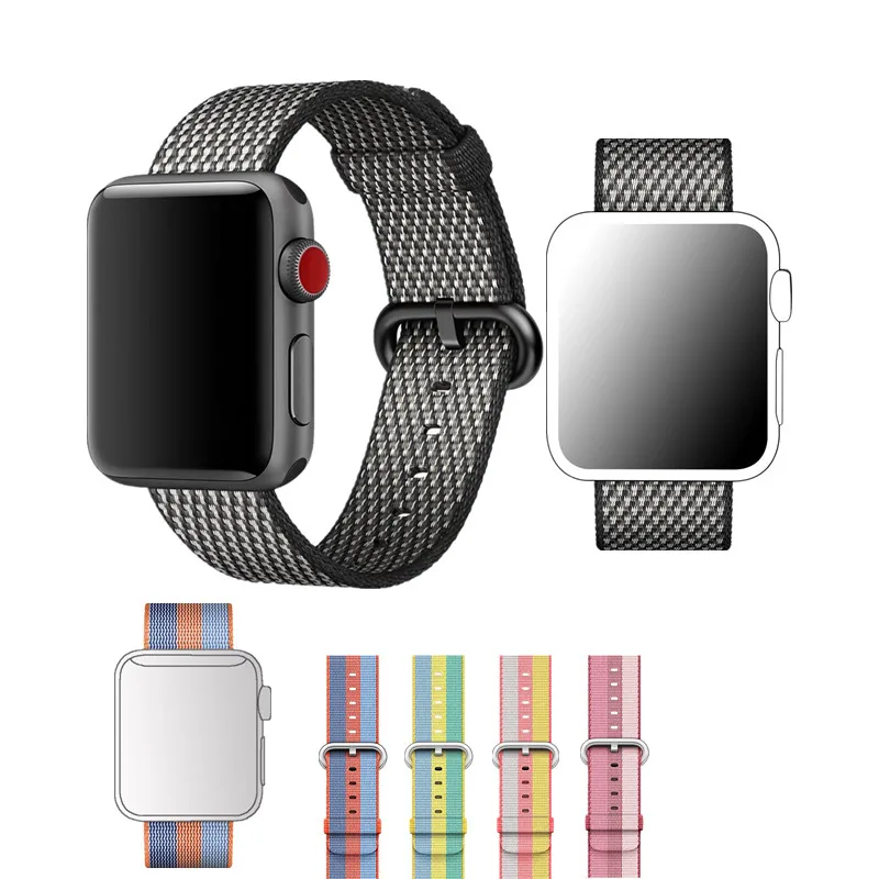 Ashei новые изящные Woven Nylon band для Apple Watch Series 3 2 1 ремень замена спортивный ремешок для iwatch 42 мм 38 мм Ремешки для наручных часов