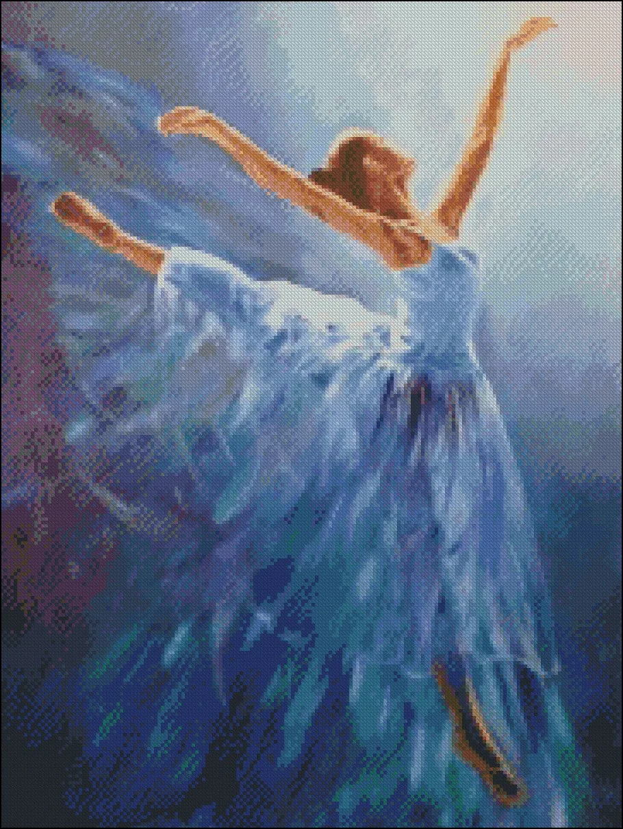 Kaufen Stickerei Gezählt Kreuz Stich Kits Hand Handwerk 14 ct Aida DMC farbe DIY Kunst Handgemachte Decor Ballerina 6