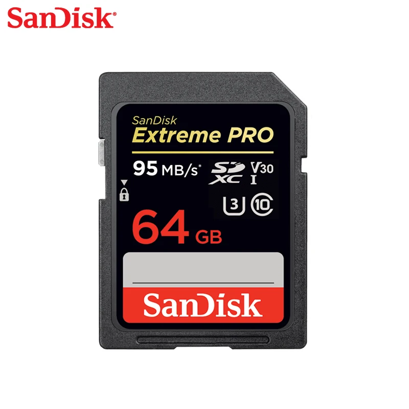 

SanDisk Extreme PRO SDHC SD card 16GB 32GB Memory Card C10 U3 up to 95MB/s 64GB 128GB for camera camcorders and computer