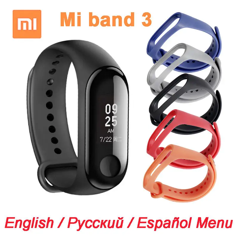 

New Original Xiaomi Mi Band 3 Miband 3 Smart Bracelet -Black 0.78 inch OLED Instant Message Caller ID Weather Forecate