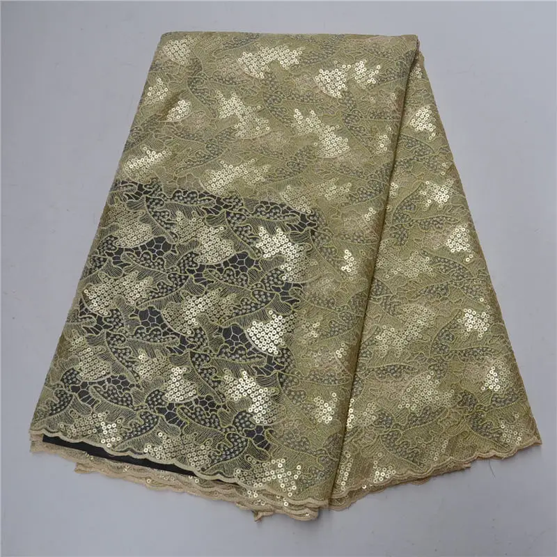

African new design hot selling sequins french net lace fabric Flowers Sequins Embroidery Tulle French Lace
