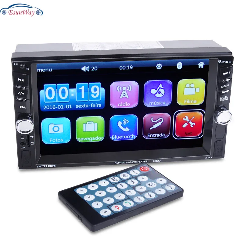 7652 2DIN 6 'HD сенсорный экран радио плеер авторадио Bluetooth 2Din HD автомобильный Радио