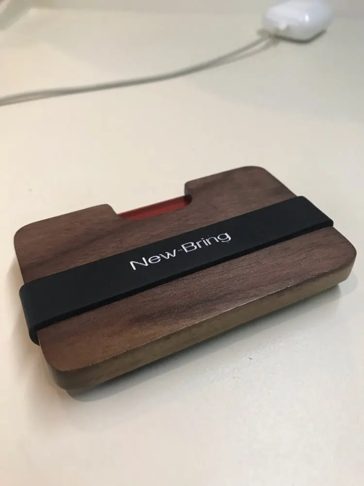 NewBring Handmade Wooden Wallet Men Multi-Functional Key Coin Purse and Card holder photo review
