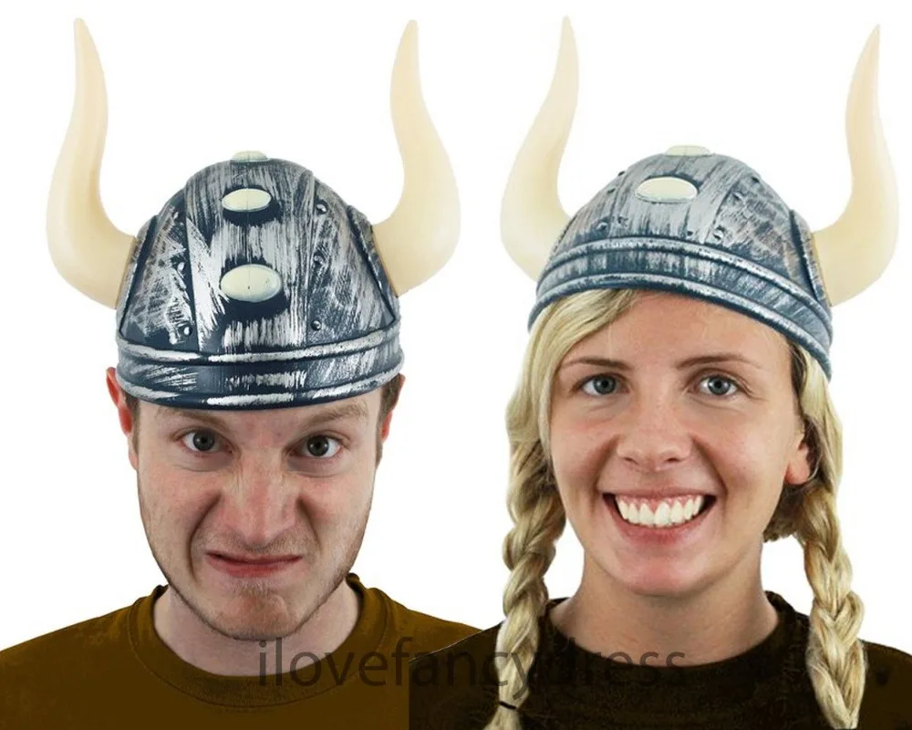 

ADULT VIKING HELMET FANCY DRESS COSTUME PLSTIC NORDIC WARRIOR ACCESSORY UNISEX WOMENS MENS ONE SIZE