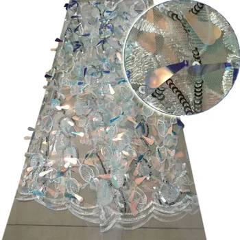 

Sequins Latest French Nigerian Laces Fabrics High Quality Tulle African Laces Fabric Wedding African French Tulle Lace H936-1