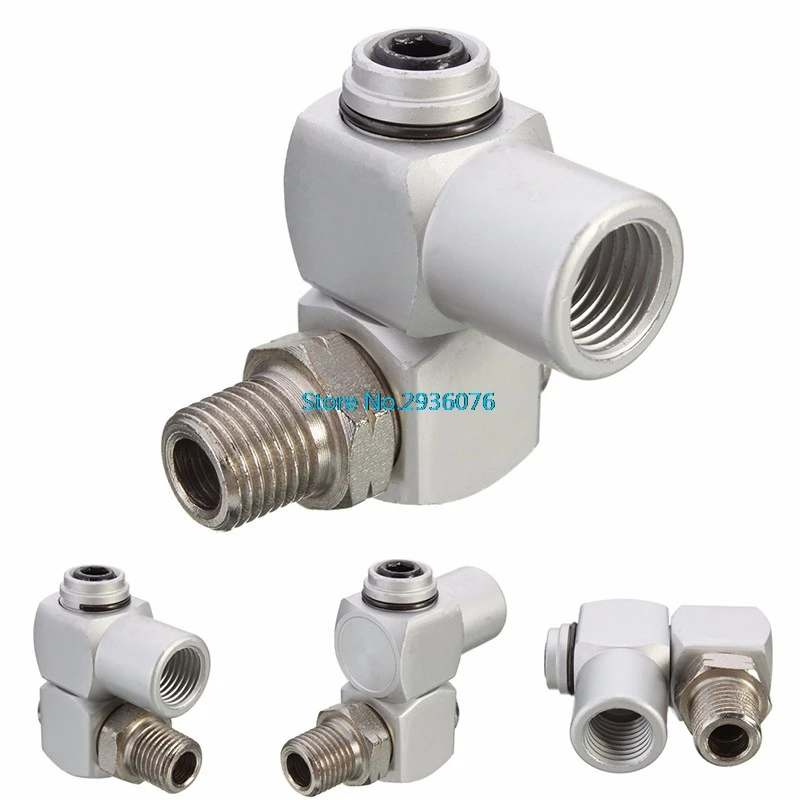 

Universal 1/4" BSP 360 Degree Swivel Air Hose Connector Adapter Flow Aluminum Tool MY17_30