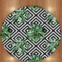 Еще черный белый замок геометрический рисунок техники икат зеленый лист нордек 3d принт противоскользящие сзади круглые ковры площадь ковер для гостиной ванной комнаты